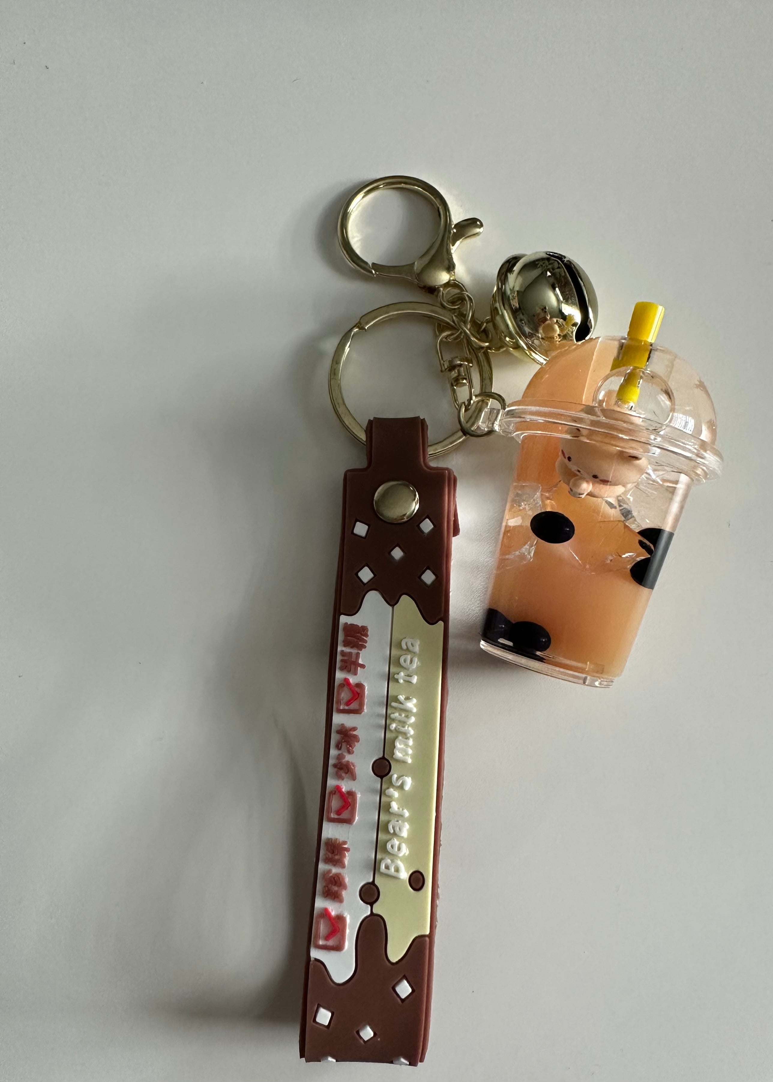 Niedlicher Bären Bubble Tea Acryl Schlüsselanhänger