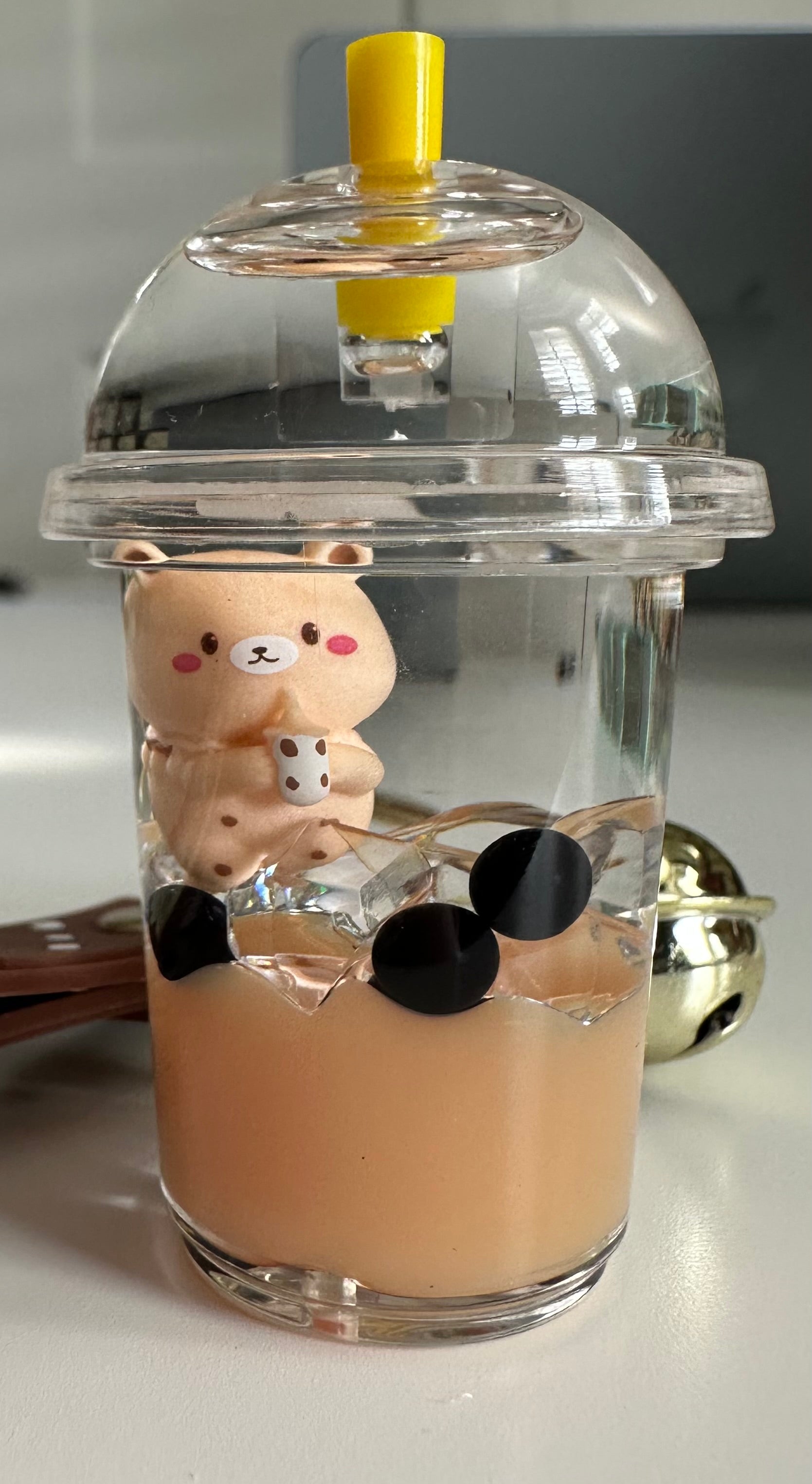 Niedlicher Bären Bubble Tea Acryl Schlüsselanhänger
