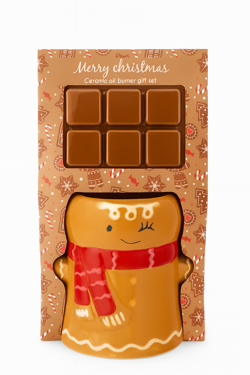 Keramik Öl-Brenner Geschenkset Gingerbread – mit Duftwachs