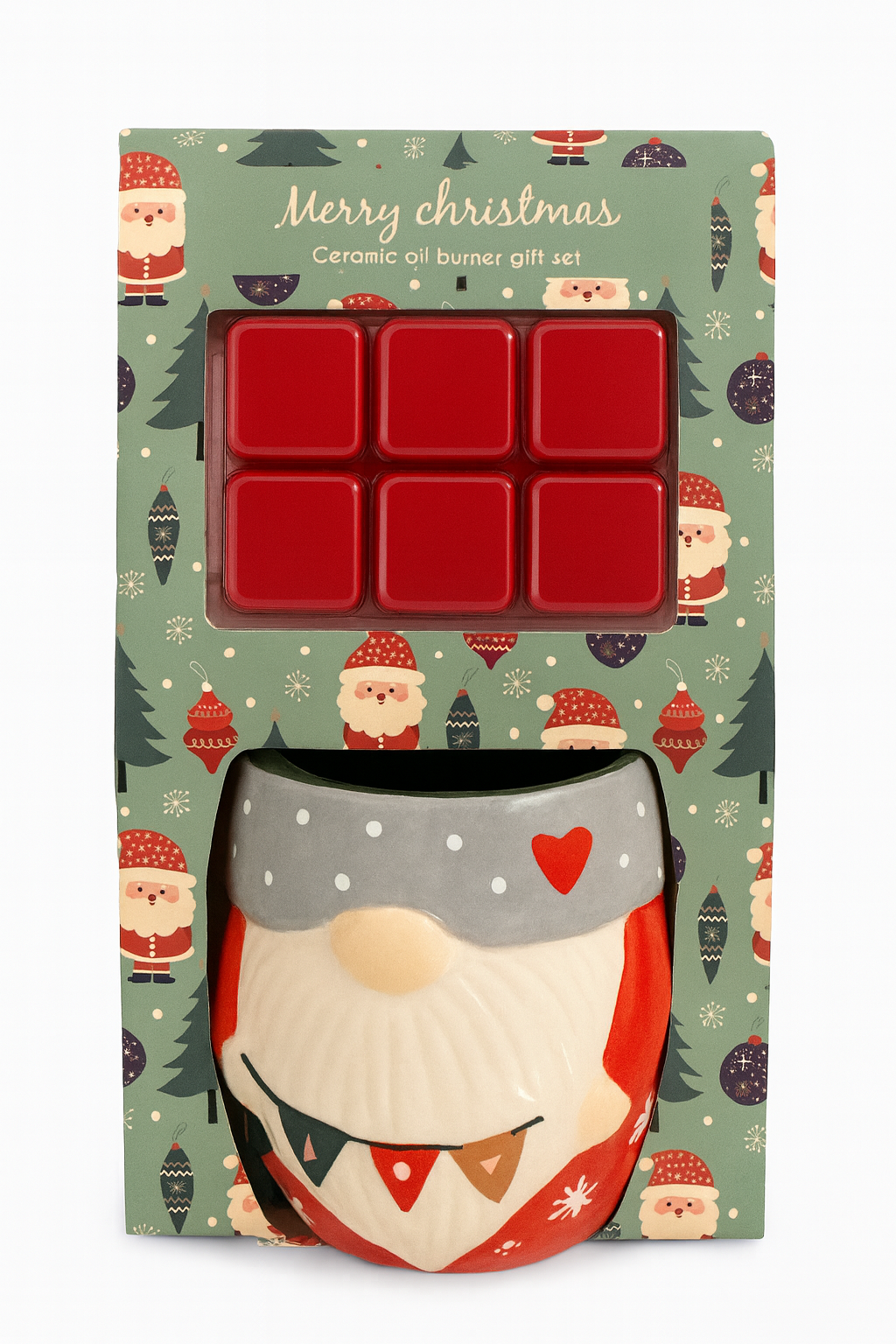 Keramik Öl-Brenner Geschenkset Wichtel – mit Duftwachs würzige Beere