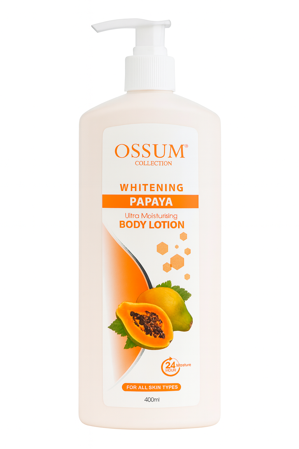 OSSUM Collection – Papaya Body Lotion (400 ml) Ultra Feuchtigkeit • Für alle Hauttypen • 24-Stunden-Pflege